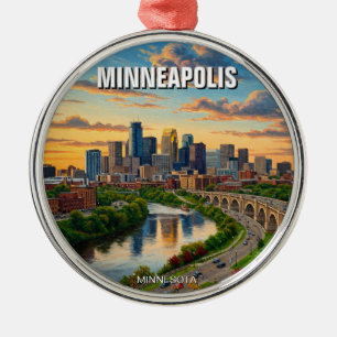 Ornamento De Metal Minneapolis Minnesota Viagem
