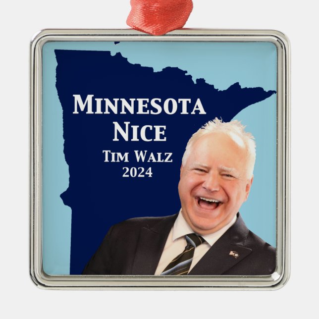 Ornamento De Metal Minnesota Nice Tim Walz (Frente)