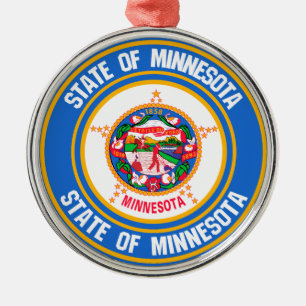 Ornamento De Metal Minnesota Round Emblem