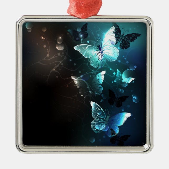 Ornamento De Metal Mint Night Butterflies (Frente)