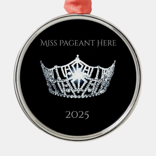 Ornamento De Metal Miss America style Crown Christmas Ornament (Frente)