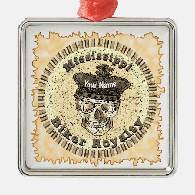 Ornamento De Metal Mississippi Biker  (Frente)