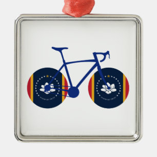 Ornamento De Metal Mississippi Flag Cycling