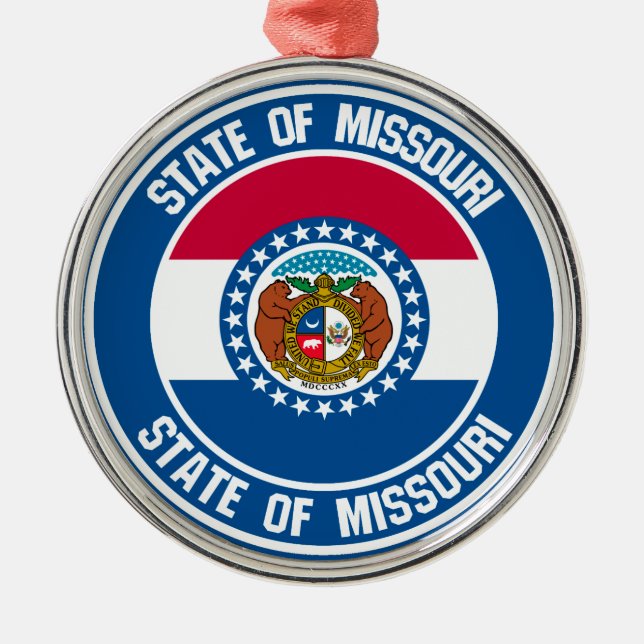 Ornamento De Metal Missouri Round Emblem (Frente)