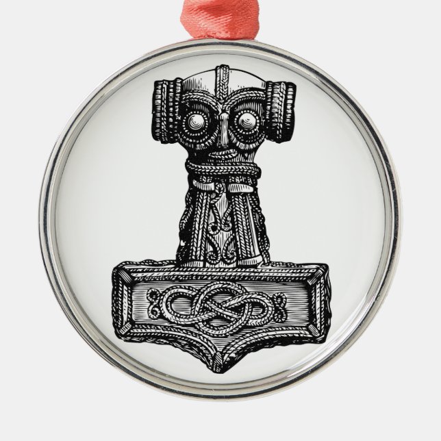 Ornamento De Metal Mjolnir: Thor's Hammer (Frente)