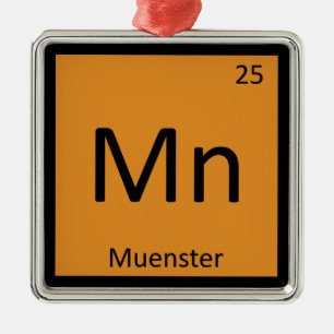 Ornamento De Metal Mn - Queijo Muenster Química Tabela Periódica