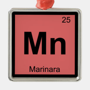 Ornamento De Metal Mn - Símbolo da Tabela Periódica Química Marinara
