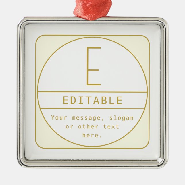 Ornamento De Metal Modelo de design retro-moderno editável dourado e  (Frente)