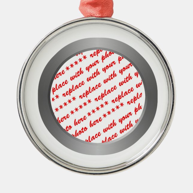 Ornamento De Metal Modelo de Fotografia Silver Metal (Frente)