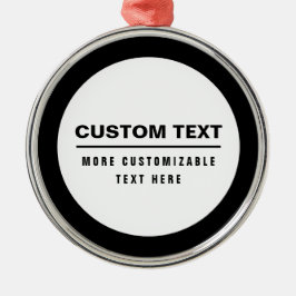 Ornamento De Metal Modelo de texto personalizável simples e negrito