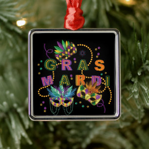 Ornamento De Metal Modern Mardi Gras