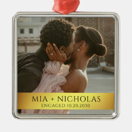 Ornamento De Metal Modern Romantic Engagement Photo