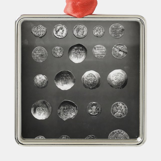 Ornamento De Metal Moedas bizantinas, romanas e de Sassanian (Frente)