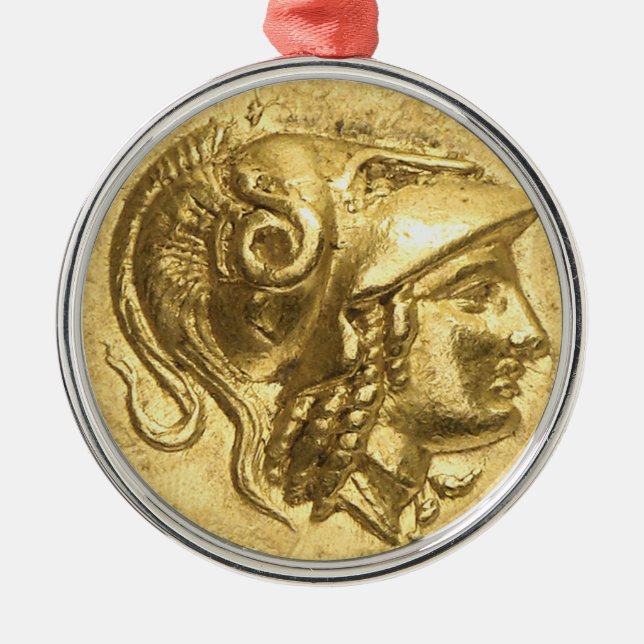 Ornamento De Metal Moedas de Athena Antiga (Frente)