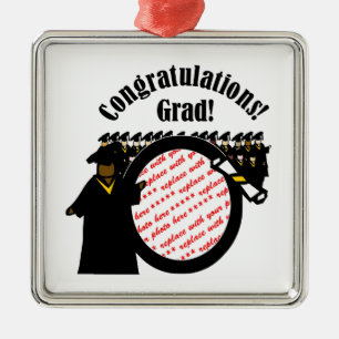 Ornamento De Metal Moldura de Foto de Graduado Recebendo Diploma