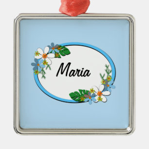 Ornamento De Metal Moldura floral azul em crianças primavera fofo pe
