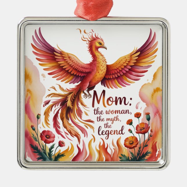 Ornamento De Metal Mom: The Woman, The Myth, The Legend (Frente)