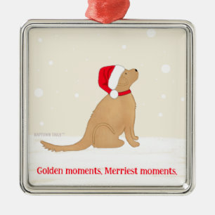 Ornamento De Metal Momentos Dourados. Momentos Mais Alegres do Natal 
