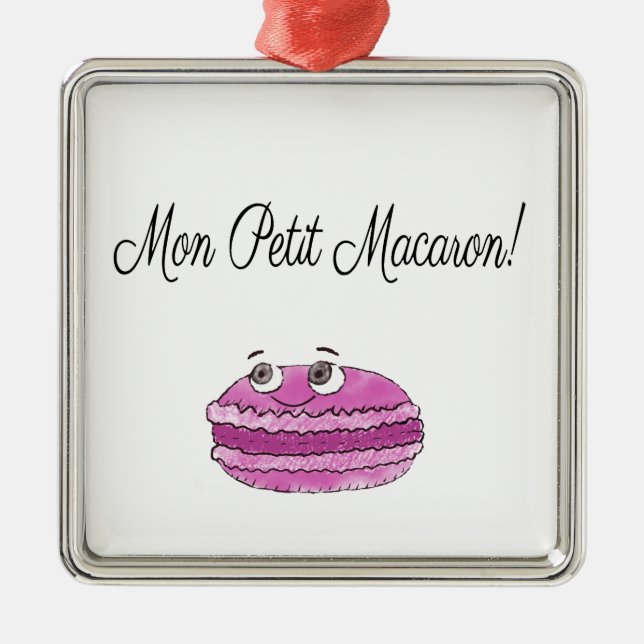 Ornamento De Metal Mon Petit Macaron (Frente)