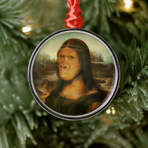Ornamento De Metal Mona Lisa Gorila Macaco
