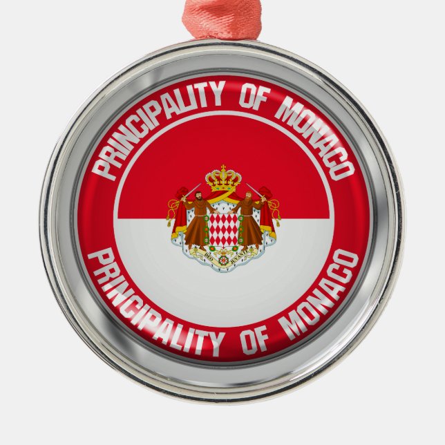 Ornamento De Metal Mônaco Round Emblem (Frente)