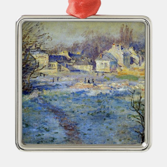 Ornamento De Metal Monet - obra de arte Geada Branca (Frente)