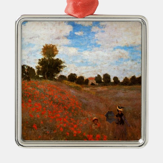 Ornamento De Metal Monet - Poppies selvagens (Frente)
