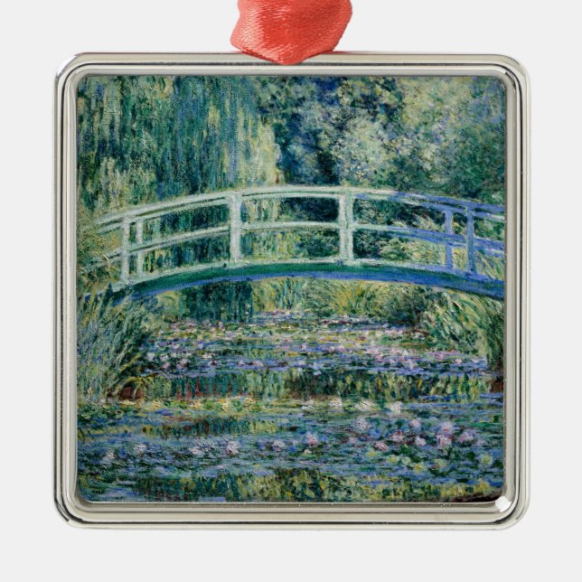 Ornamento De Metal Monet - Water Lilies and Japanese Bridge  (Frente)