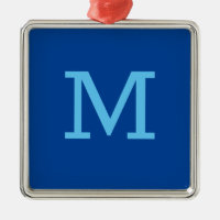 Monograma Azul Moderno Adicionar Seu Nome Inicial