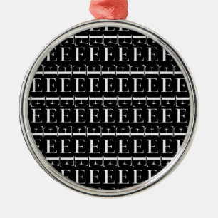 Ornamento De Metal Monograma - Letra Inicial E