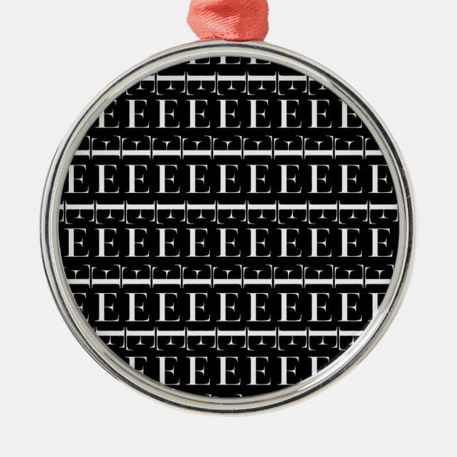 Ornamento De Metal Monograma - Letra Inicial E (Frente)