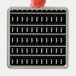 Ornamento De Metal Monograma - Letra inicial F