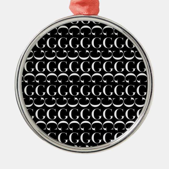 Ornamento De Metal Monograma - Letra inicial G (Frente)