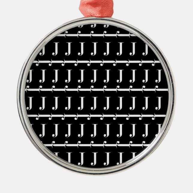 Ornamento De Metal Monograma - Letra Inicial J (Frente)