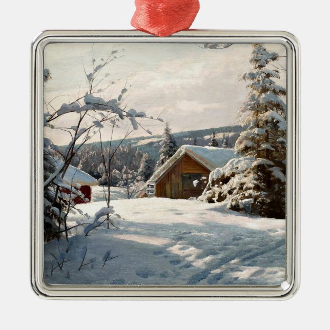 Ornamento De Metal Monsted - Paisagem de inverno em Solbelyst (Frente)