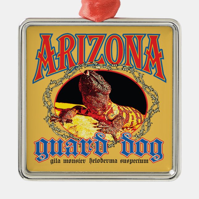 Ornamento De Metal Monstro de Gila do Arizona (Frente)