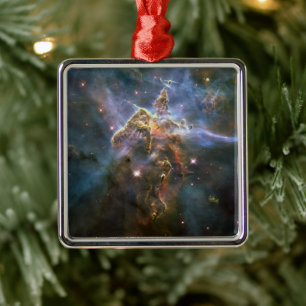 Ornamento De Metal Montanha Mística na Nebulosa Carina Hubble Espaço
