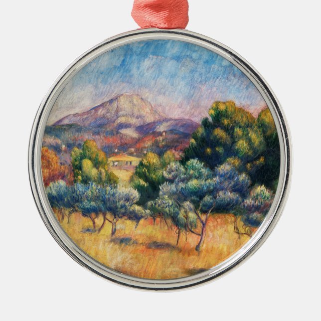 Ornamento De Metal Montanha Sainte-Victoire Paysage por Renoir (Frente)