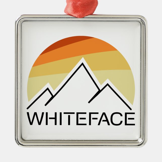 Ornamento De Metal Montanha Whiteface Retro (Frente)