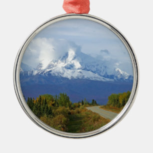 Ornamento De Metal Montanhas da Alasca Árvore Natureza Floresta Desti