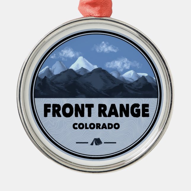 Ornamento De Metal Montanhas Front Range Colorado Acampamento (Frente)