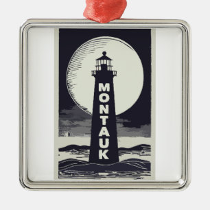 Ornamento De Metal Montauk Point Lighthouse Moon