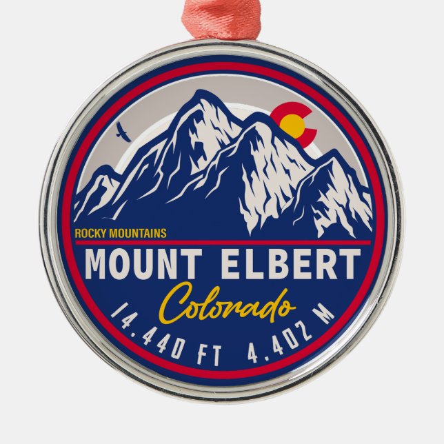 Ornamento De Metal Monte Elbert - Colorado 14ers Fourteener (Frente)