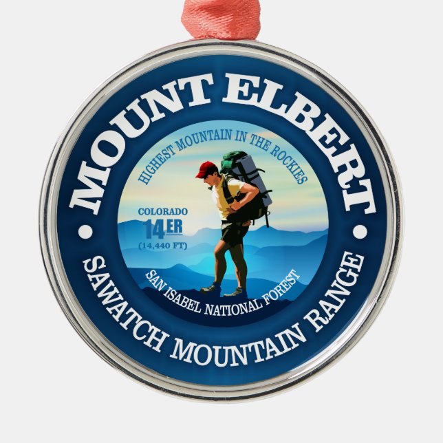 Ornamento De Metal Monte Elbert (Hiker C) (Frente)