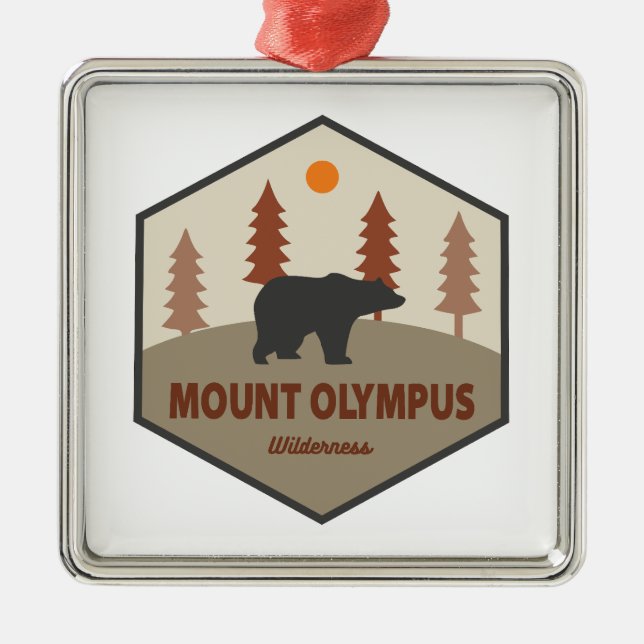 Ornamento De Metal Monte Olympus Wilderness - Urso de Utah (Frente)