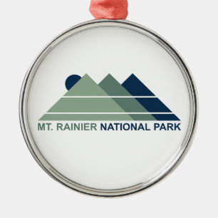 Ornamento De Metal Monte Rainier National Park Mountain Sun