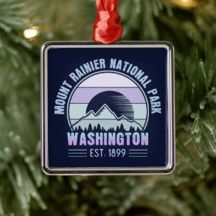 Ornamento De Metal Monte Rainier National Park Washington EUA Retro