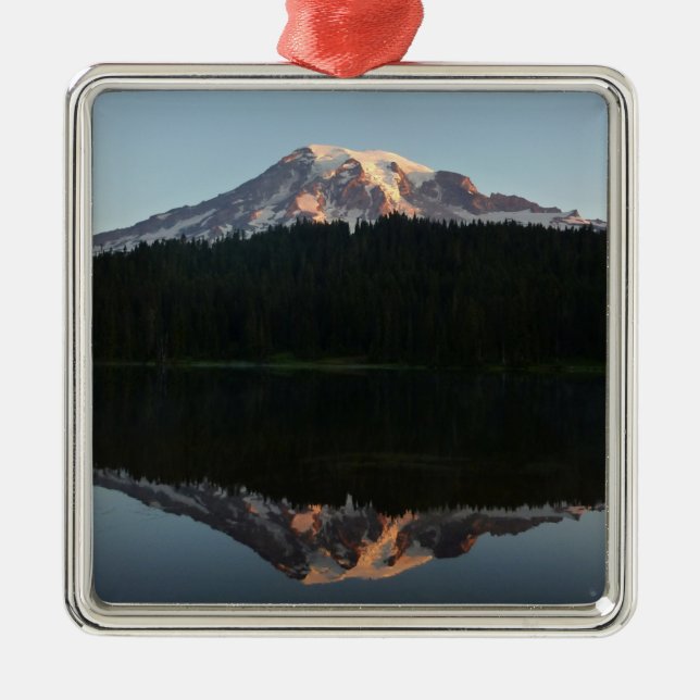 Ornamento De Metal Monte Rainier Refletiu Sunrise I (Frente)