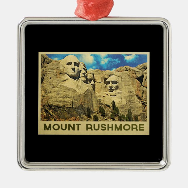 Ornamento De Metal Monte Rushmore Vintage (Frente)