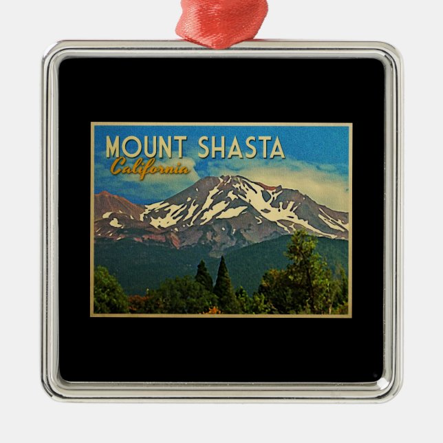 Ornamento De Metal Monte Shasta Vintage (Frente)